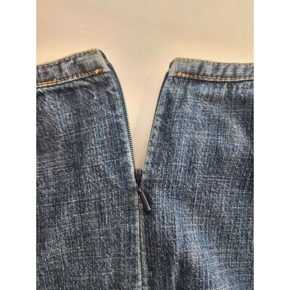 Liz Claiborne Denim Mini Skirt Sz 12 Coastal Cowgirl Western Y2K Festival Boho - Picture 4 of 6